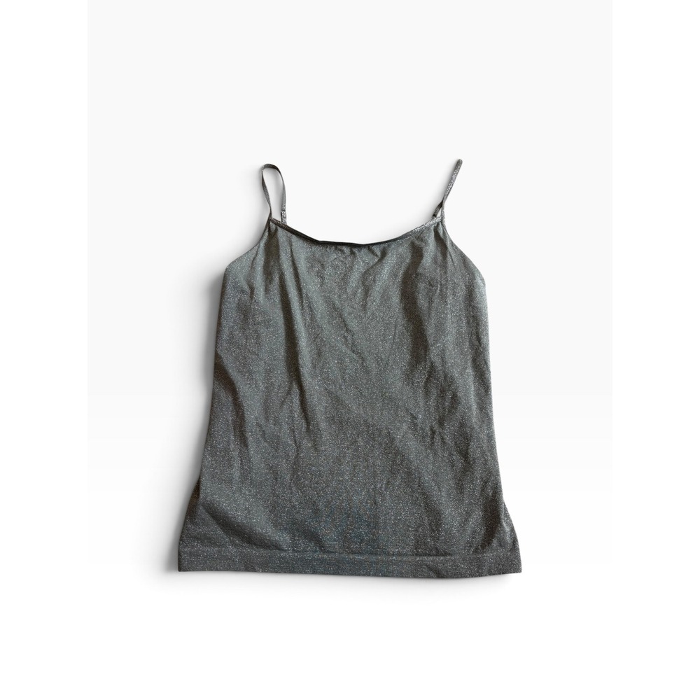 Ann Taylor Camisole MP Silver Metallic Shimmer Adjustable Strap Tank Top